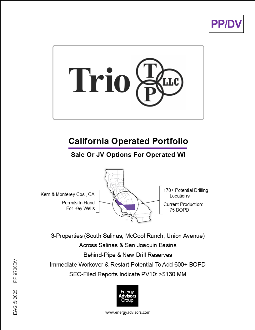 WEST COAST OPERATED PORTFOLIO - Energy Advisors Group WEST COAST OPERATED PORTFOLIO